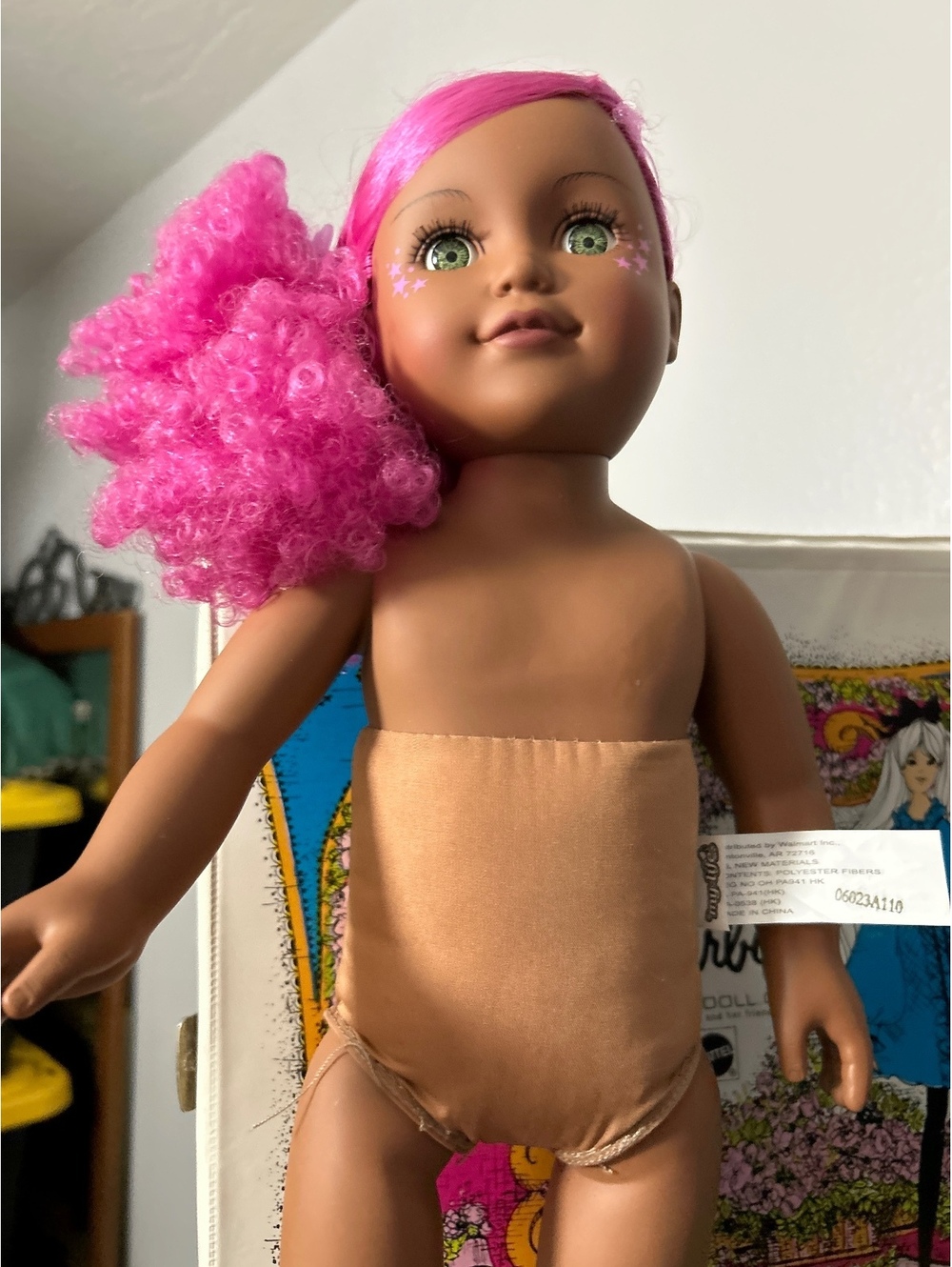 My Life Doll with Pink Curly Hair and Brown Body